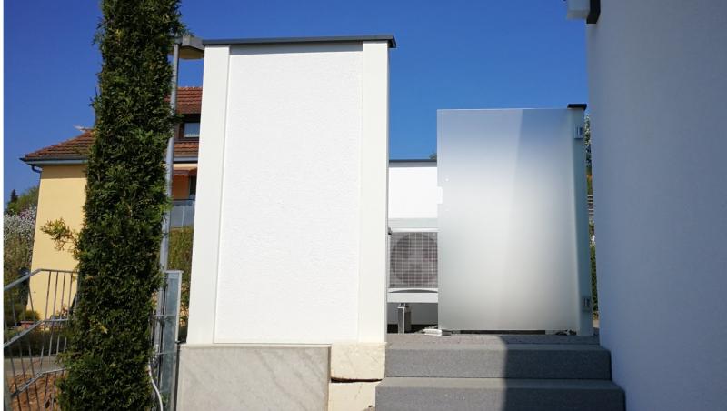Abtrennung Wärmepumpe und Mülltonnen Sichtschutz Modulare Wandsysteme