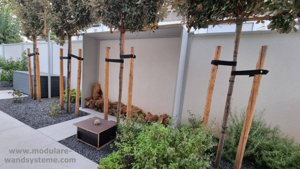 Modulare Holzunterstand