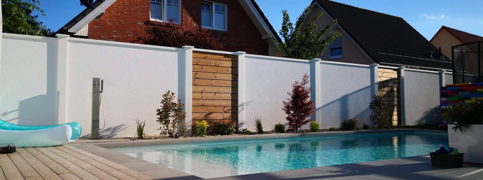 Modulare Wandsysteme Sichschutzwand mit Holzeinsatz